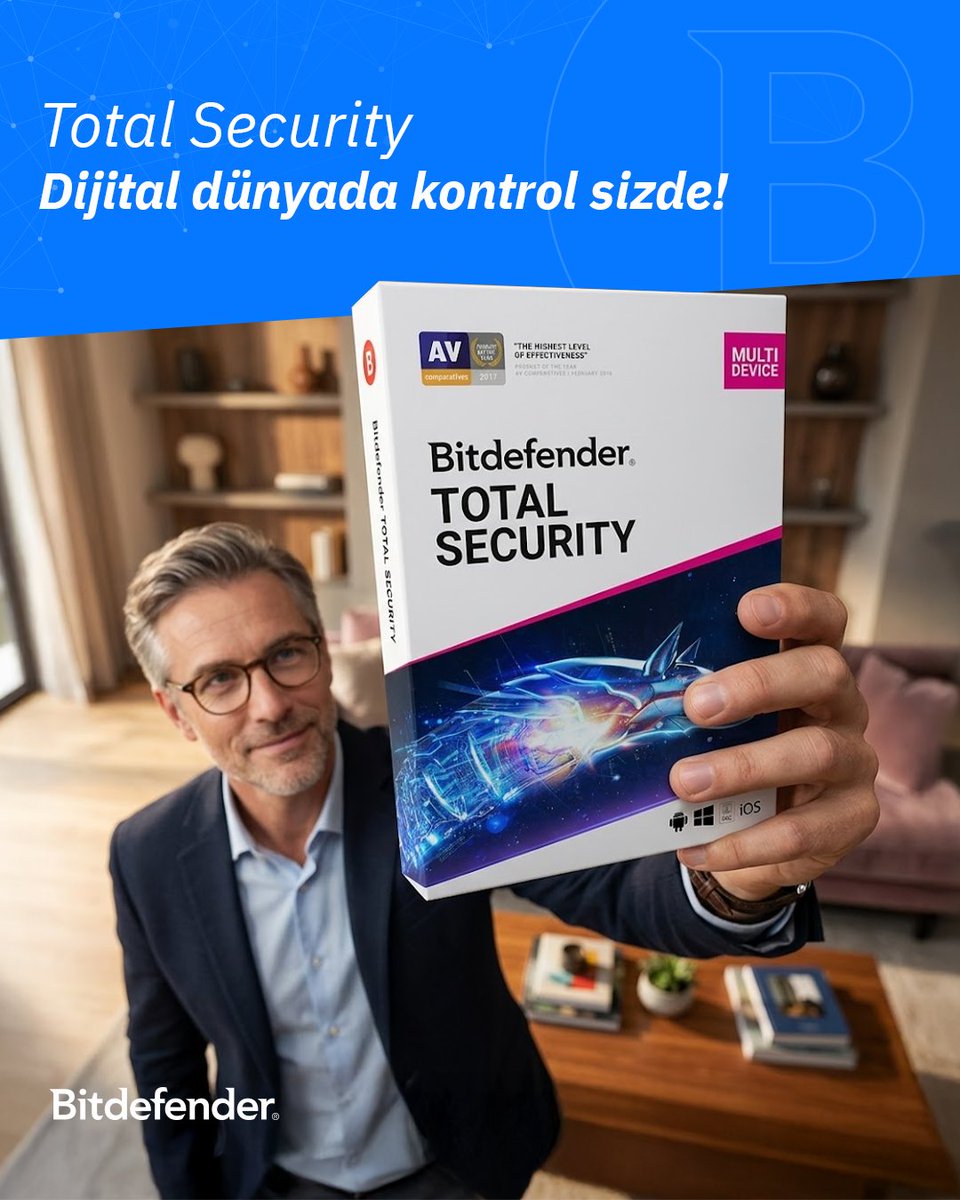 bitdefender_tr's tweet image. Cihazlarınızı Bitdefender Total Security ile dijital tehditlere karşı koruyun. Virüsleri durdurun, fidye yazılımlarına izin vermeyin ve kimlik avı saldırılarını engelleyin. 🛡️

30 gün ücretsiz deneyin!

bitdefender.com.tr/bireysel-antiv… 

#Bitdefender #BitdefenderTürkiye #TotalSecurity