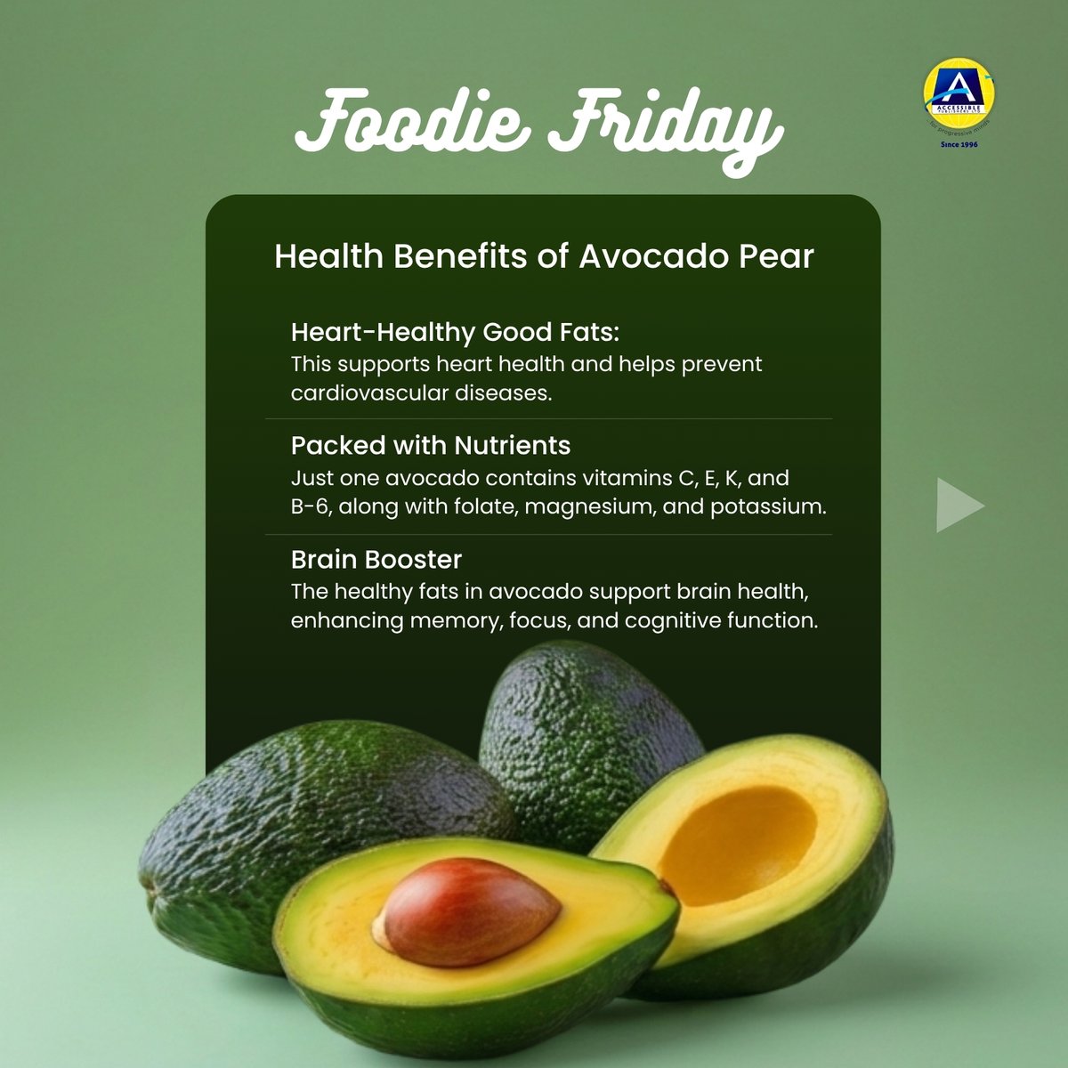 accessiblepl's tweet photo. If thereโs one fruit that never disappoints, itโs avocado pear. ๐
No stress, just add a little avocado to your meals and youโre already doing something right ๐
Tap to see why this fruit deserves a spot on your plate ๐
#FruityFriday #Health #AvocadoPear #Wellness #food #TGIF https://t.co/4AJnB3X3Vg