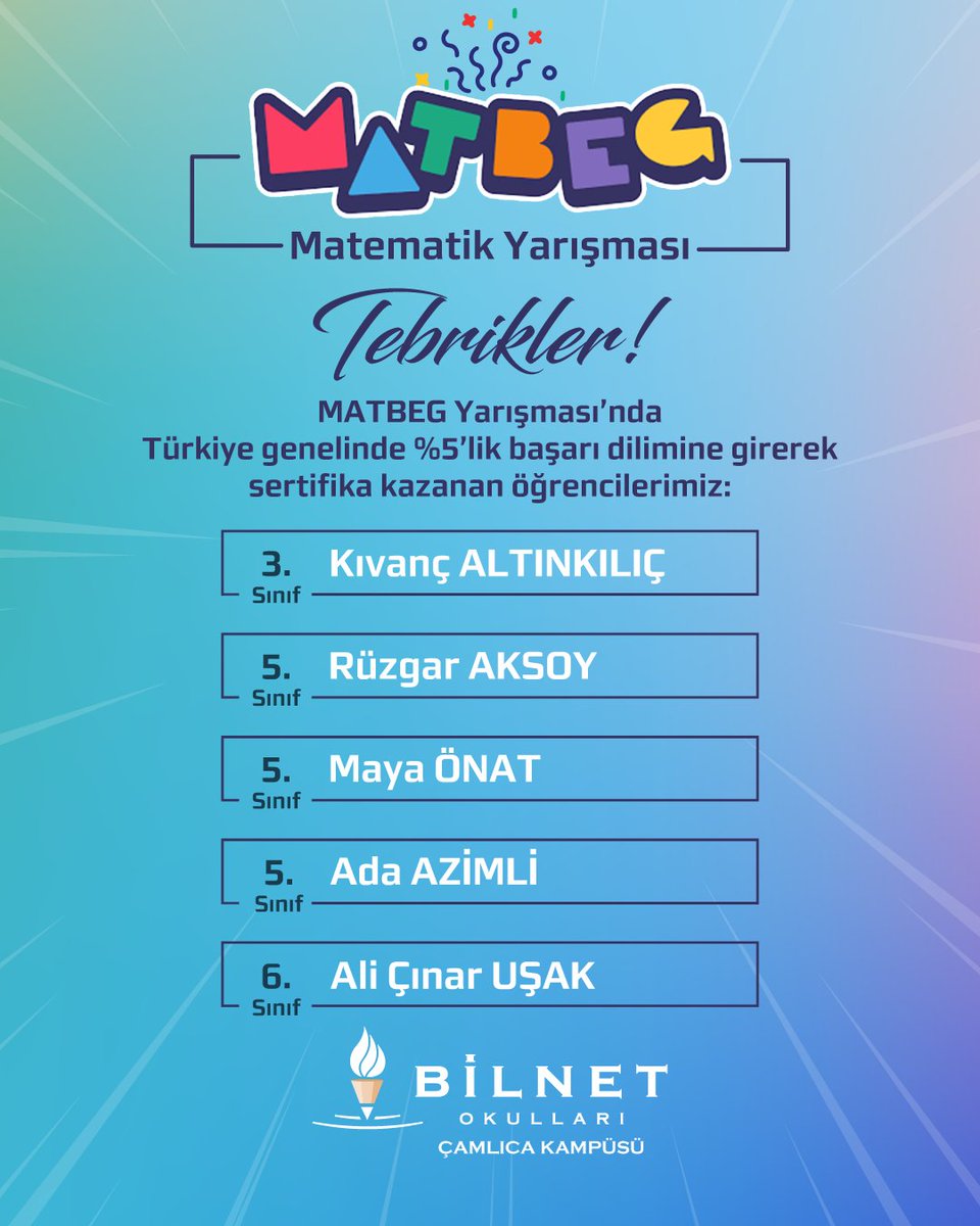 Bilnet Okulları Çamlıca İlköğretim Okulu tweet media