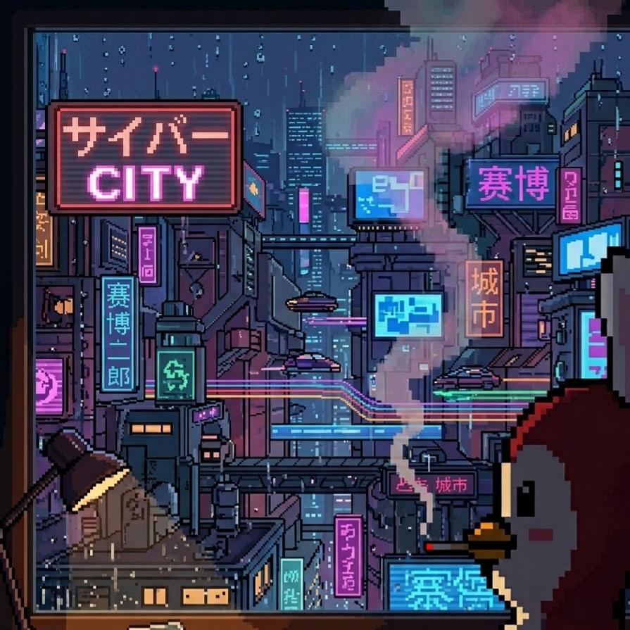 yochiparty's tweet photo. Cyber rain outside 🌧️🐧

Yochi by the window, watching the neon drip down the glass…
thinking about everything and nothing.
just one quiet moment.

Free mint → https://t.co/wIdrjCk47m
#Yochi #CyberVibes #RainyNight #FreeMint https://t.co/I0VuDUjrwc