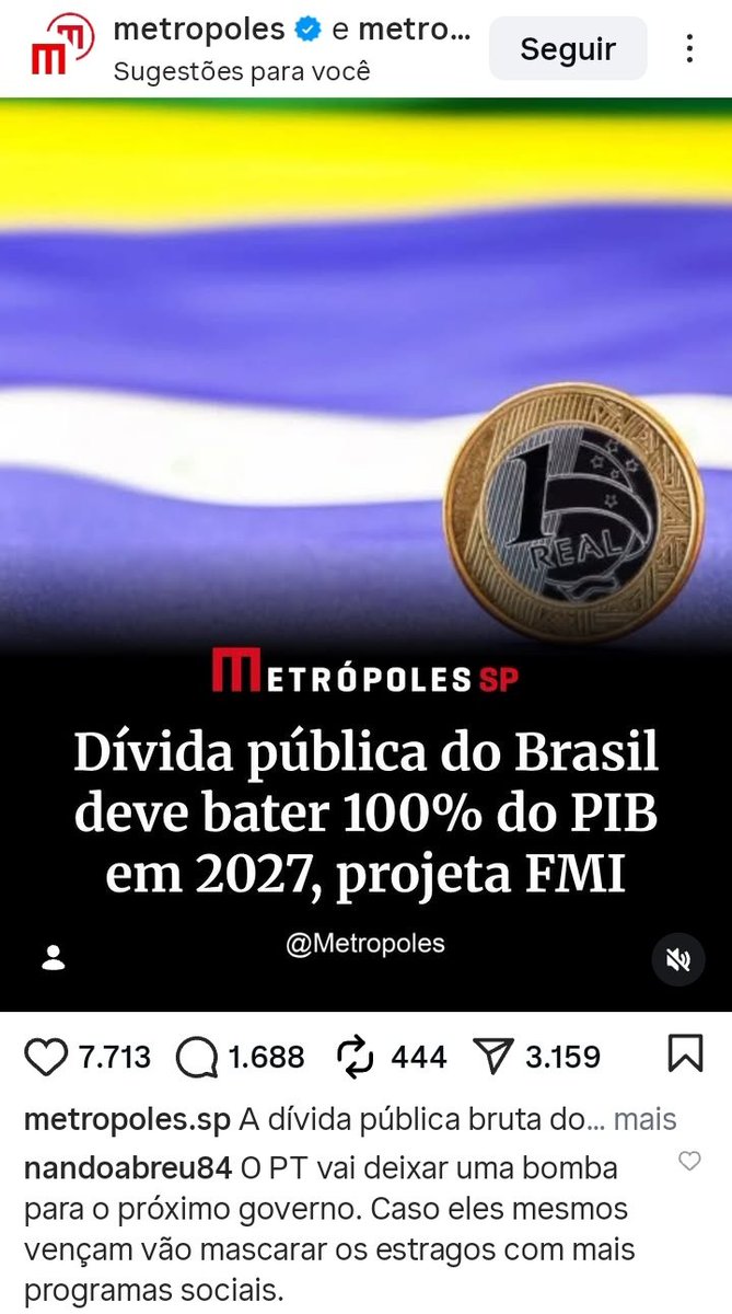 fernandobobby7's tweet photo. O PT vai deixar uma bomb@ para o próximo governo, caso eles mesmo vençam vão disfarça os estragos com mais programas sociais. https://t.co/xonFXGz0bF
