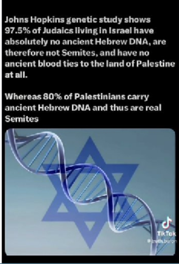 Truth_Detector1's tweet photo. @hdrnssr @DanBilzerian @GretaThunberg @Byoussef @RealCandaceO @abdelbariatwan @omarsuleiman @DrLoupis @NickJFuentes @IanCarrollShow @TuckerCarlson To be "anti-Semitic," there must be "Semites"❗️ Today's  🇮🇱  are neither Semites nor Jews❗️They are of Kurdish (Indo-European) and Khazar (Turkman/European) origin❗️DNA tests have proven it❗️👇 https://t.co/jr70vsmL0f