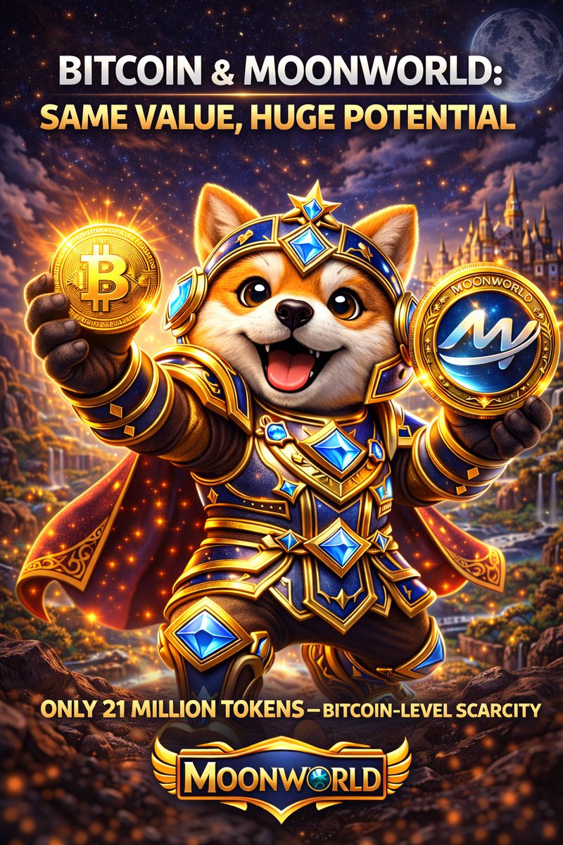 MoonWorldGameFi's tweet photo. Limited supply = unlimited upside 📈

21M tokens only. No more. Ever.

MOONWORLD Presale is your only early entry.

https://t.co/Ngxh9OxMWY

After this… price won’t wait. 🔥

#MOONDOGE #MOONWORLD #MOONPUMP #MOONLUCKY #GameFi #PlayToEarn #CryptoGame #Web3Fun https://t.co/XN4PcpGZgg