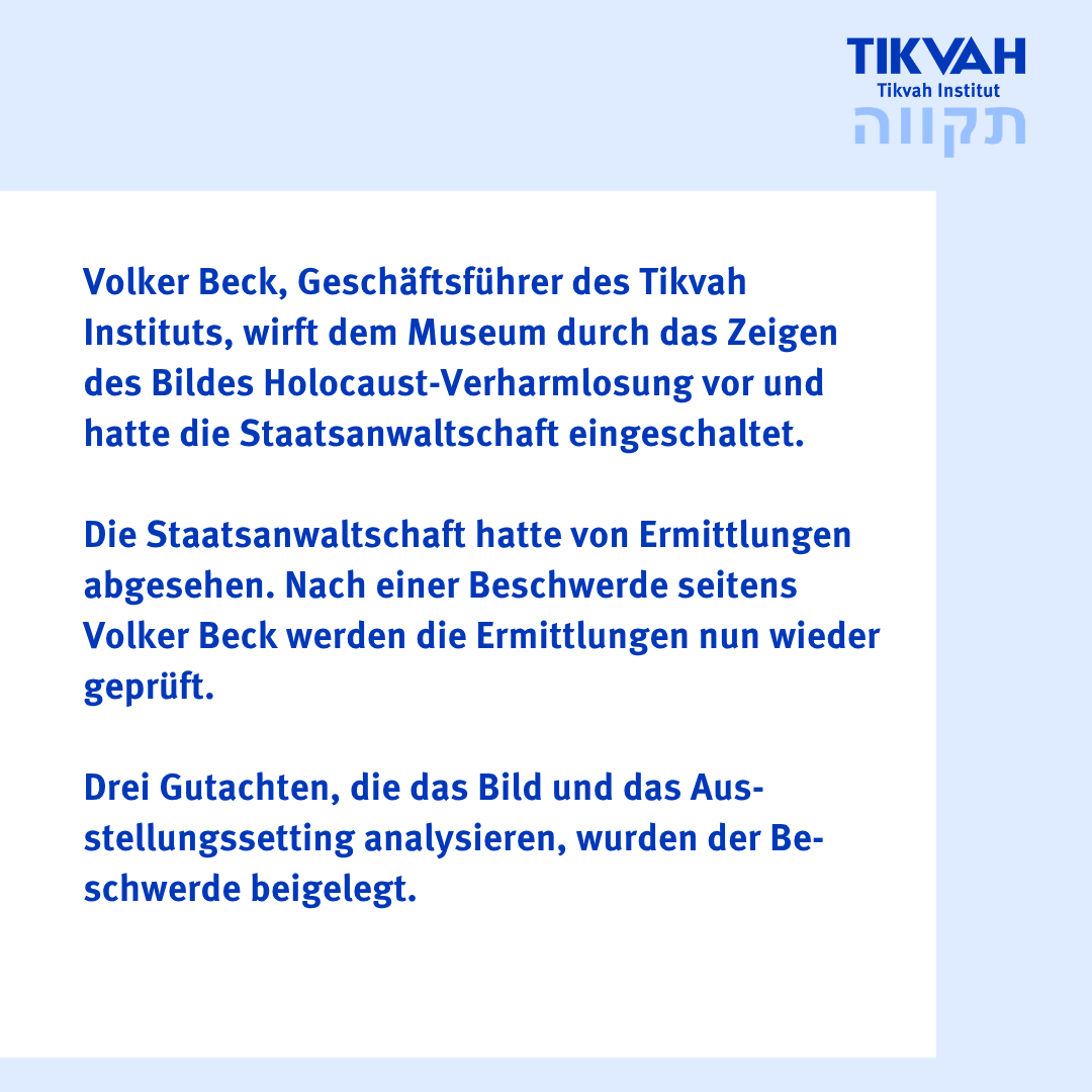 TikvahInstitut's tweet photo. Die #Potsdam|er #Staatsanwaltschaft prüft erneut Anzeige gegen #Fluxus-Museum wegen Holocaust-Verharmlosung wegen Beschwerde von @Volker_Beck von @TikvahInstitut. Grund war die Ausstellung von Ciervos Gemälde ‚Anne Frank mit #Kufiya‘. https://t.co/CqMHM4oyVW