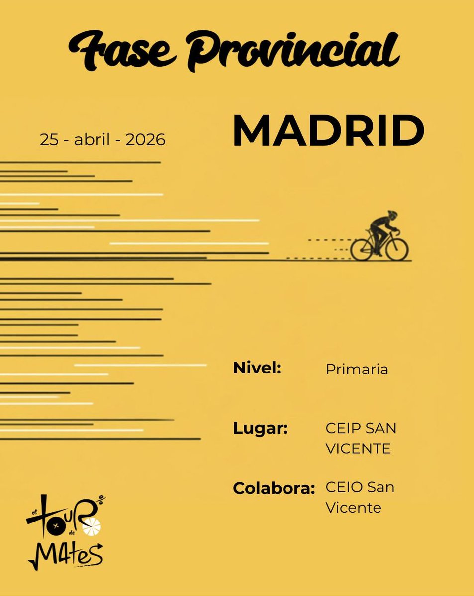 elTourdeMates's tweet photo. FASE PROVINCIAL MADRID https://t.co/fHIU5bxwab