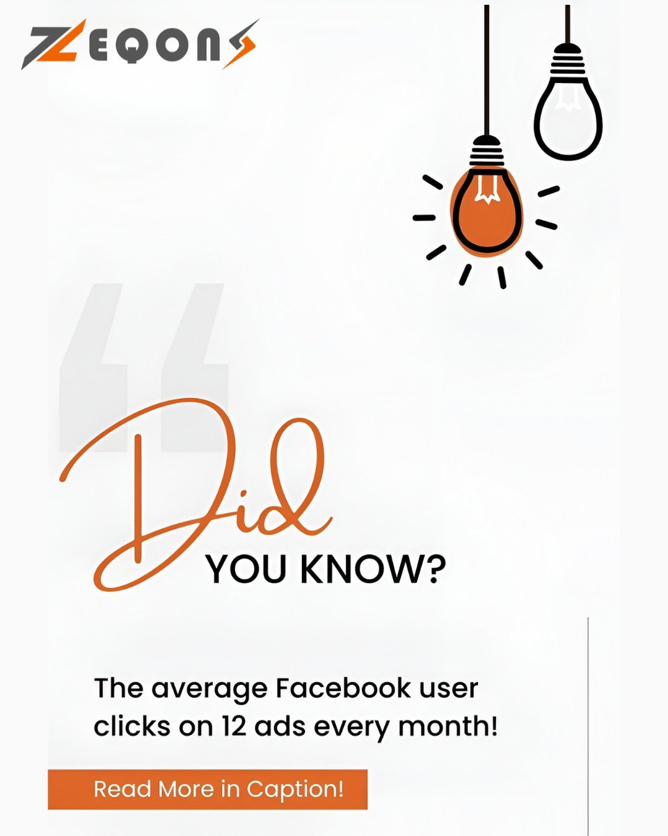 zeqons_Digital's tweet image. 💡 Did you know the average user clicks 12 Facebook ads/month?Are those clicks landing on your business—or your competitors’? 👀🚀 Turn clicks into customers with smarter ad strategies.

👉 zeqons.com
#FacebookAds #DigitalMarketing #LeadGeneration #Zeqons
