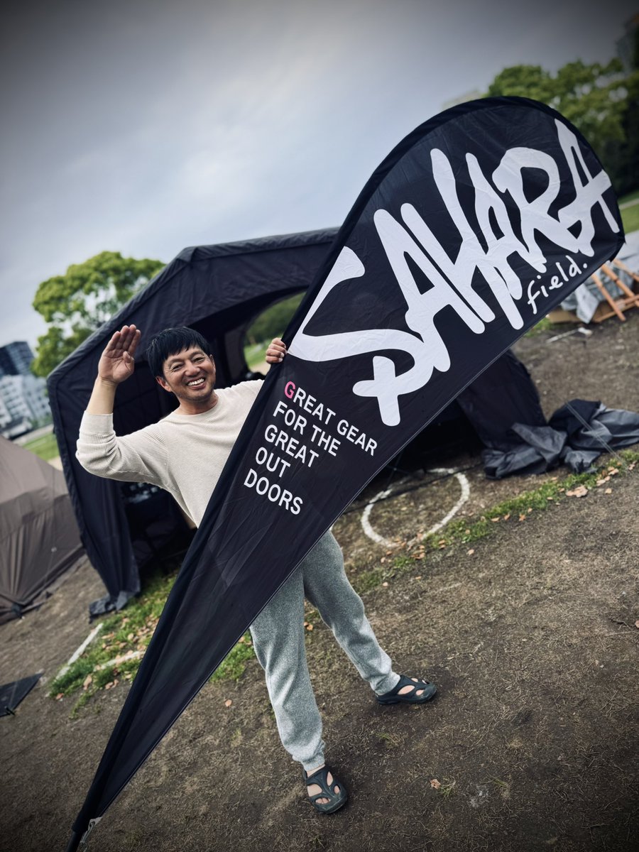 FieldSahara's tweet photo. 明日から福岡アウトドアディジャパン！

設営完了！！

お近くの方は是非遊びに来てください！！ https://t.co/xwbMnr5tDm