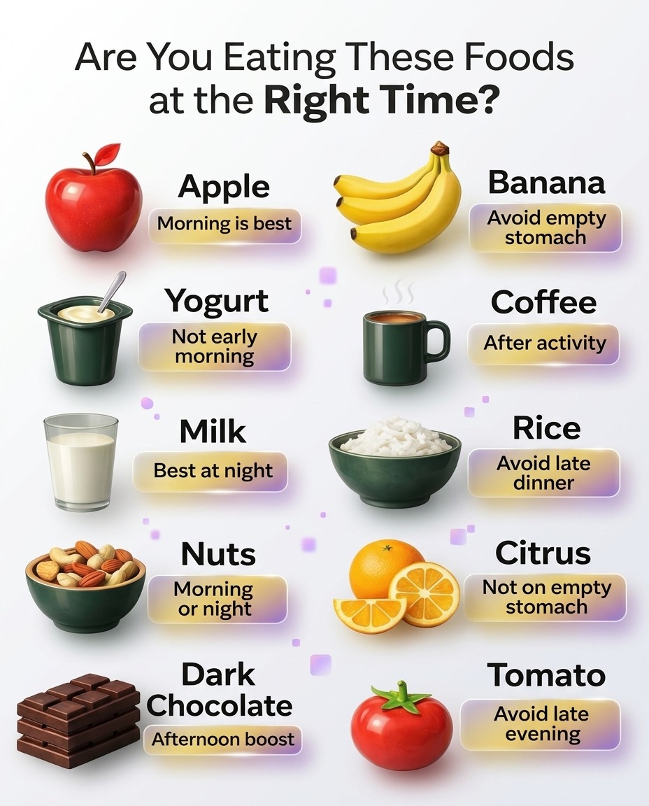 Iron_Hustle_'s tweet image. Eat right, not just eat healthy - timing matters more than you think ⏰🥗

From morning apples to night-time milk, every food has its perfect moment. Fix your timing, fix your health 💯✨

#HealthyHabits #EatSmart #NutritionTips #FitnessLifestyle #HealthAwareness