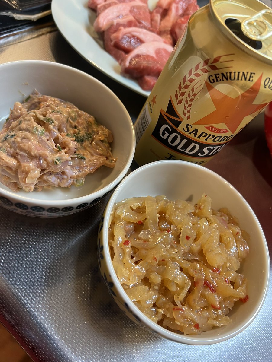 その前にクラゲとあん肝イカや🍺