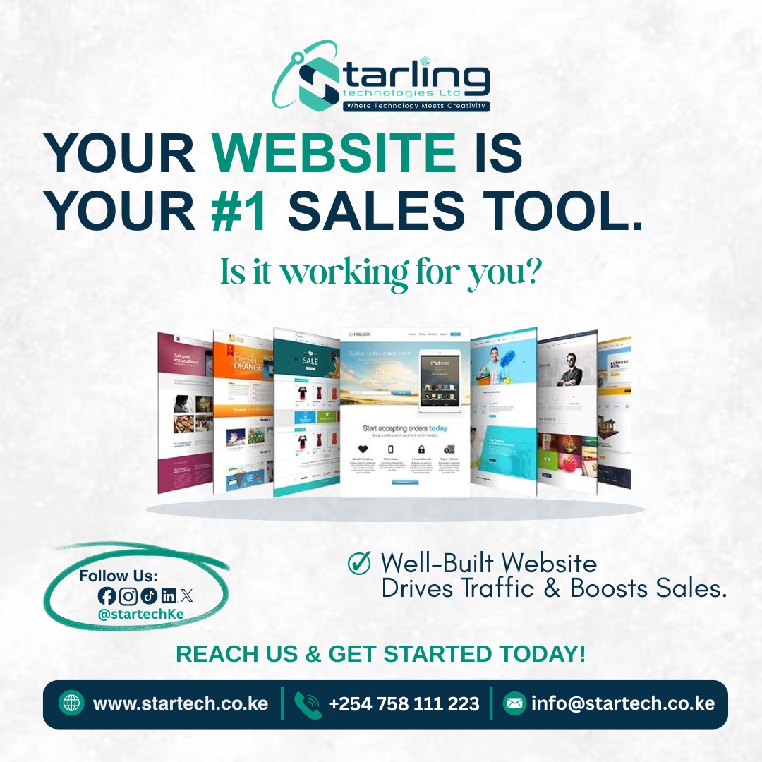 startechKE's tweet image. Your website is your #1 Sales Tool, If it’s not driving traffic and boosting your sales, it’s time for an upgrade.
Let’s build something that works!
🌐 startech.co.ke
📞 +254 758 111 223
📧 info@startech.co.ke
#WebDevelopment #BusinessGrowth #WebDesign #OnlinePresence