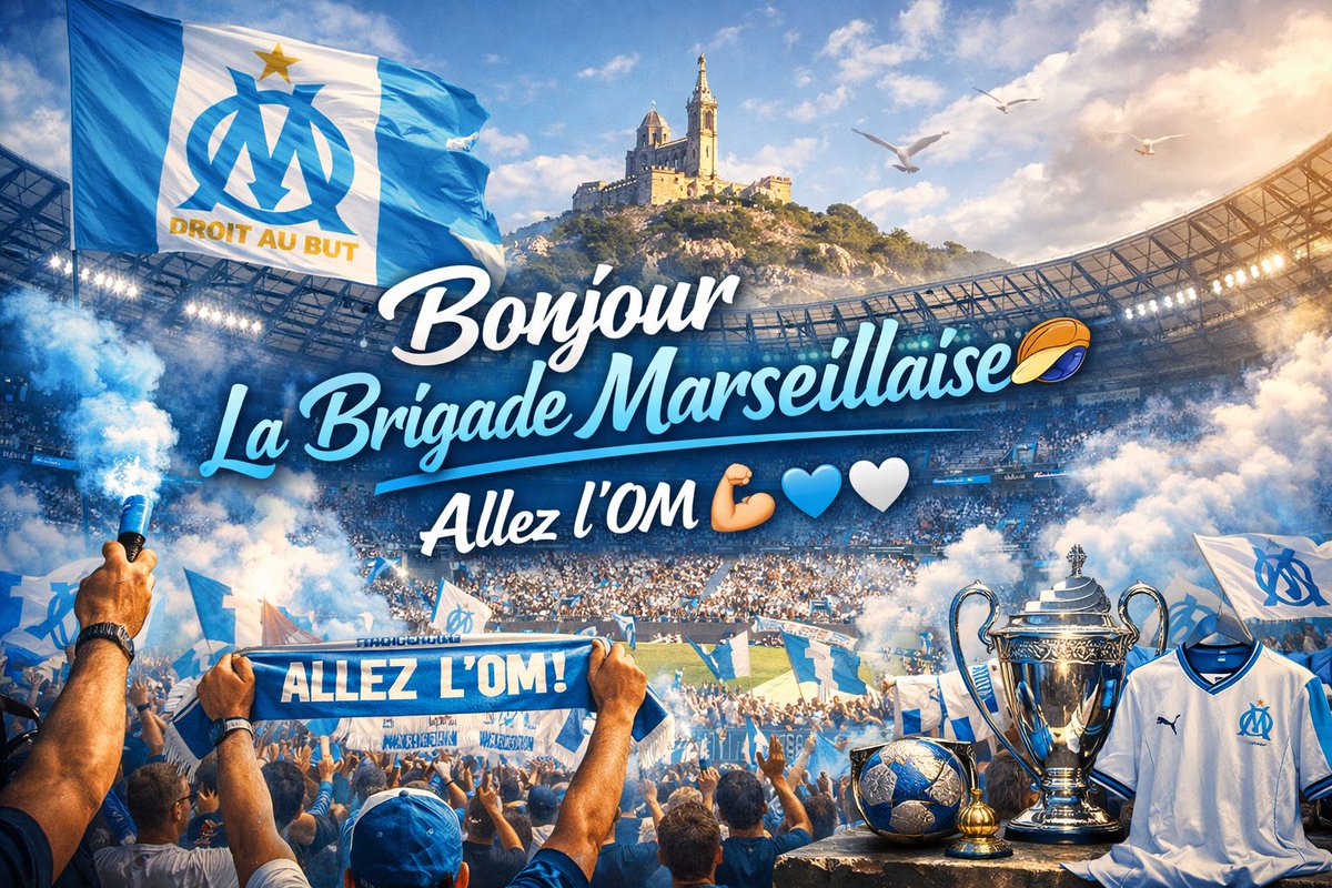 Bonjour MARSEILLE 🩵🤍 
Bonjour supporters marseillais 🩵🤍 
Bonjour La Brigade Marseillaise 🫡 

Bon VENDREDI à tous et toutes !
On OUBLIE PAS !
VENDREDI TOUT EST PERMIS 🤣

ALLEZ L'OM 💪🏻🩵🤍 

#TeamOM #ForzaOM