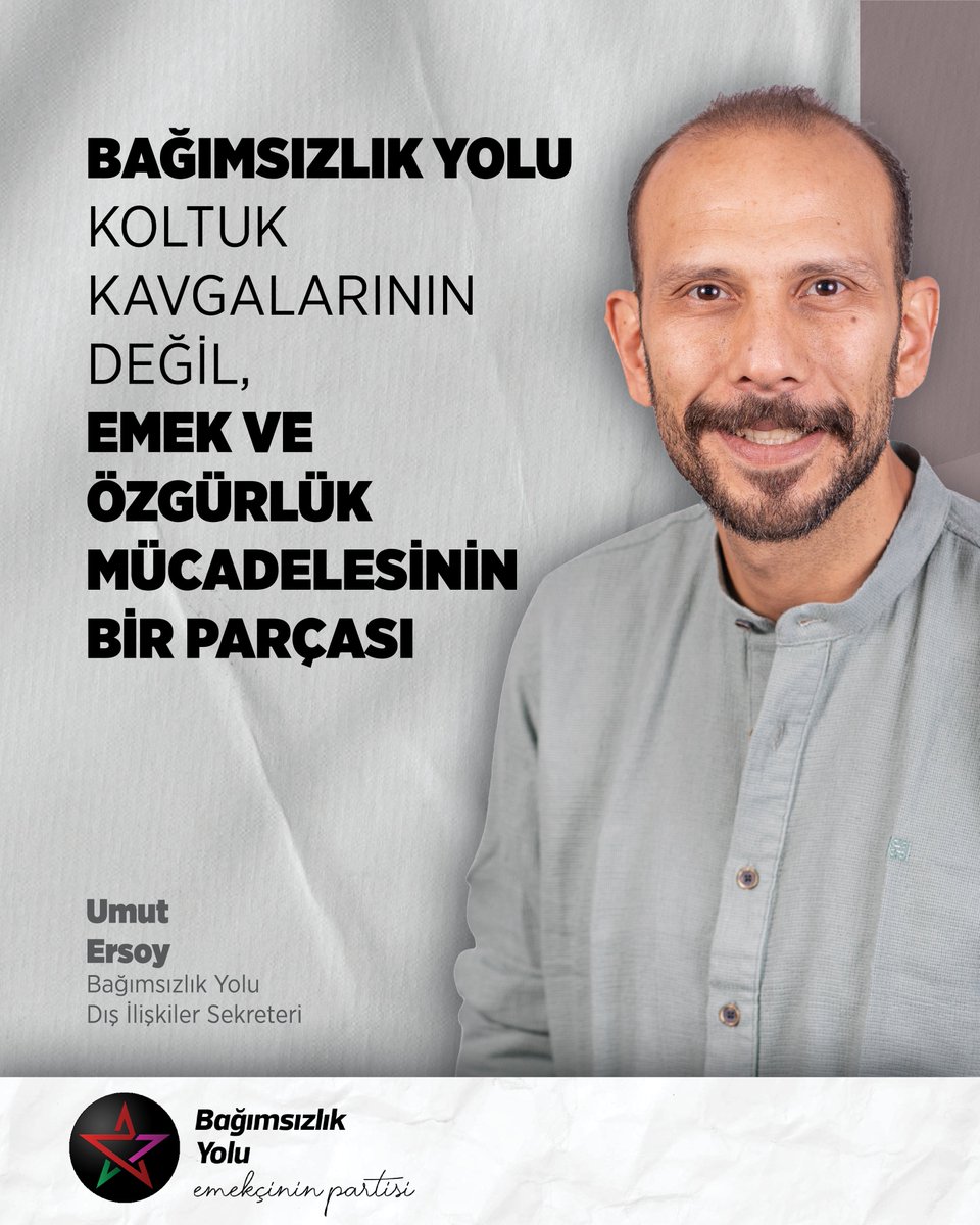 bagimsizlikyolu's tweet photo. Ersoy: Bağımsızlık Yolu Koltuk Kavgalarının Değil, Emek ve Özgürlük Mücadelesinin Bir Parçası
https://t.co/xQQLT44Bgd https://t.co/3iiM4Zq8Y2