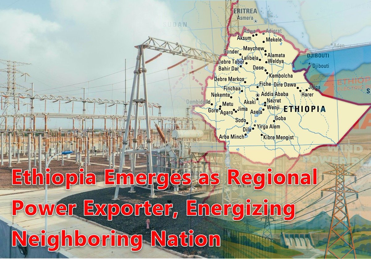 s82093098's tweet image. #Beyond domestic supply, Ethiopia is positioning itself as  a power exporter, lighting up neighboring countries and  strengthening regional integration.
#Ethiopia forever
#Exports to #World