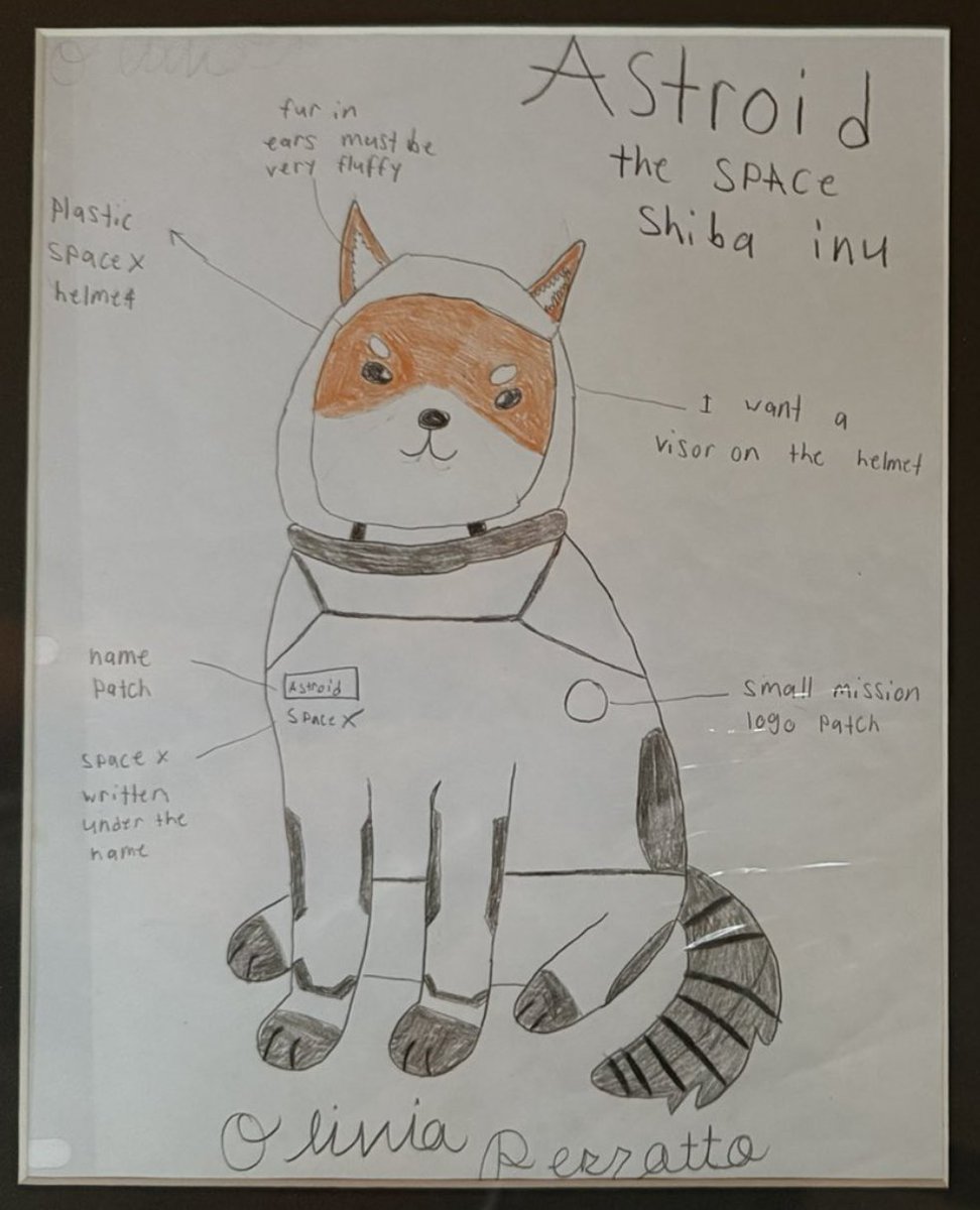beeboopx's tweet photo. "Astroid" as named by Liv

Seems like it's common (from mom too!) to misspell it as "Asteroid"

If Elon does end up naming Astroid as SpaceX's mascot shouldn't the name be how Liv spelled it? https://t.co/Pz9d4f1hqC