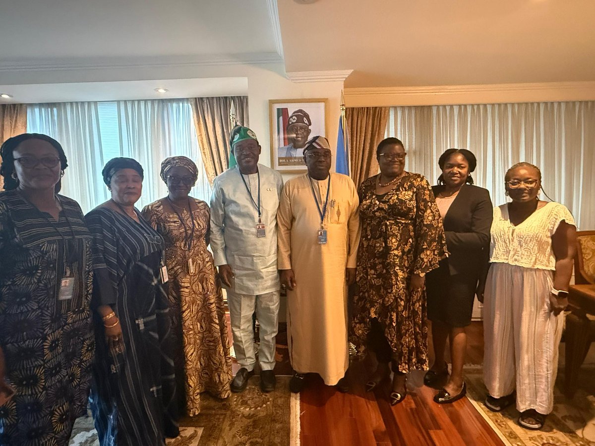natpopcom's tweet photo. The NPC Chairman, Dr. Aminu Yusuf, on 15 April 2026, paid a courtesy visit to the newly appointed Nigeria's Permanent Representative to the United Nations, His Excellency, Senator Jimoh Ibrahim, at his office in New York, United States of America. https://t.co/B8Z9YMT2Bp