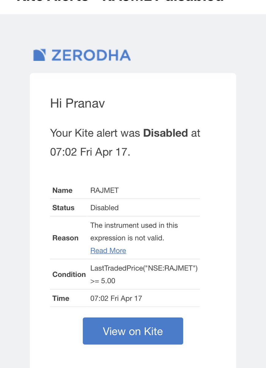 3OGKEI5's tweet photo. How can this alert is at morning 7AM? @zerodha @zerodhamarkets https://t.co/SUvdfhP8w0
