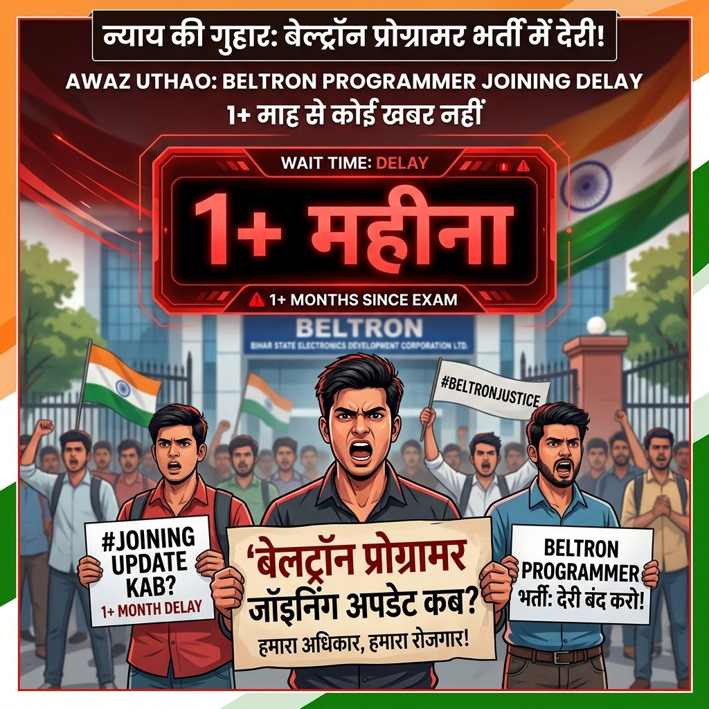 _BhartiJha_'s tweet photo. परीक्षा पास की, DV कराया... अब क्या जॉइनिंग के लिए भी आंदोलन करना होगा?
@bsedc @AbhaySinghIAS महोदय, 522 परिवारों की उम्मीदें आपसे जुड़ी हैं। कृपया प्रोग्रामर जॉइनिंग अपडेट जल्द जारी करें।
​हमारा अधिकार, हमारा रोजगार! ✊
@DitBihar @officecmbihar @samrat4bjp https://t.co/sFrMD1TDoh