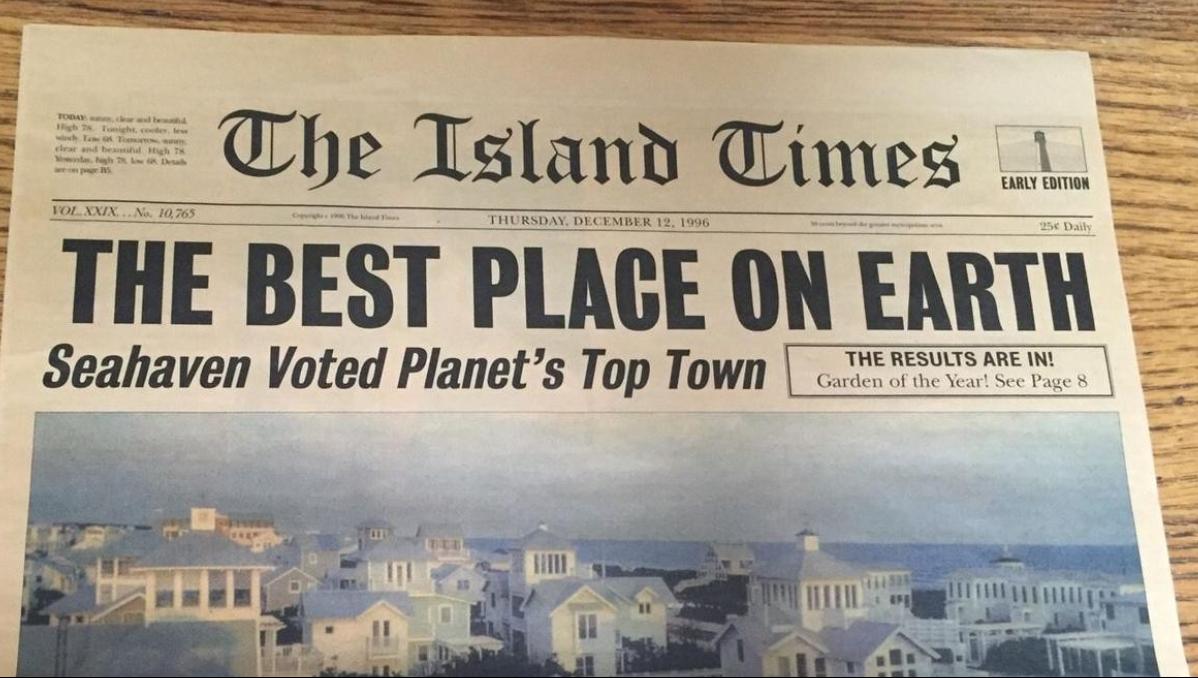 “The Island Times”, prensa local de Seahaven: el mejor lugar del mundo.

El show de Truman (1998)