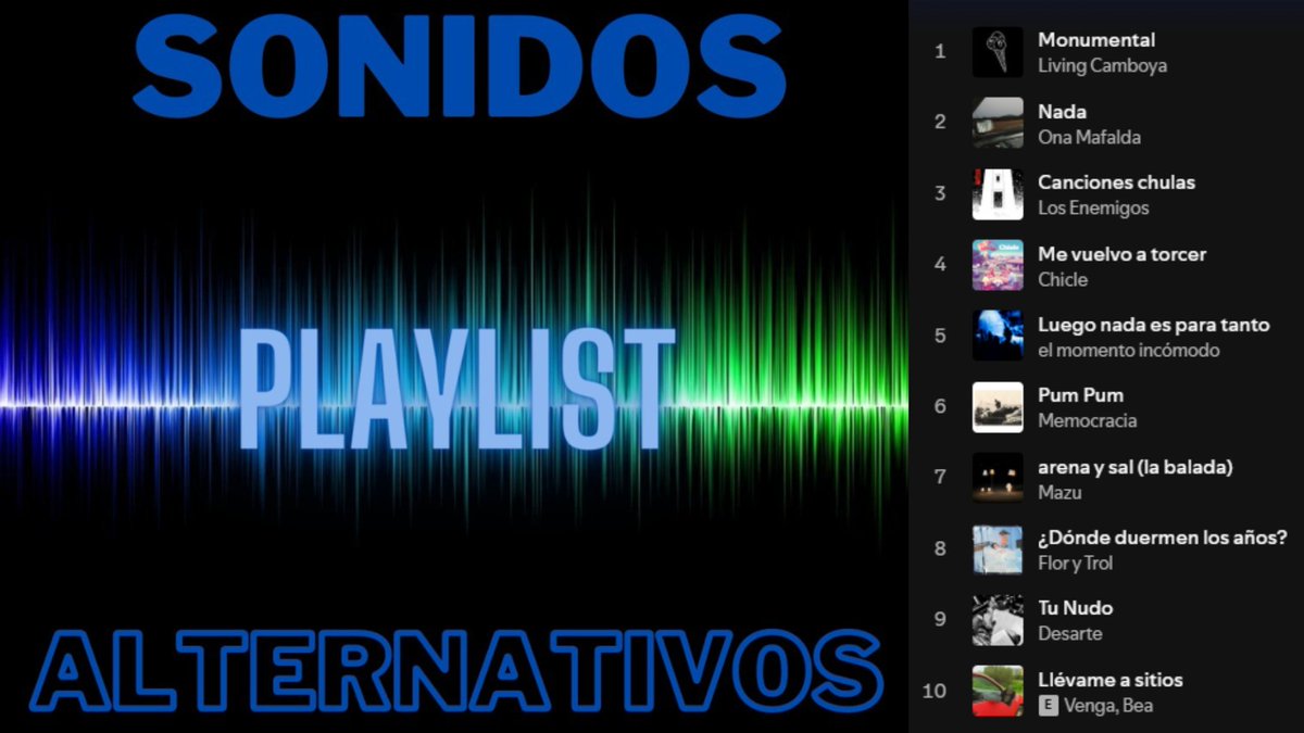 el_hilomusical's tweet photo. ▶SONIDOS ALTERNATIVOS Playlist donde destacamos las novedades de nuestros Sonidos Alternativos actualizados semanalmente
🎧 https://t.co/oIA0f8I7lp https://t.co/741ELktzlq