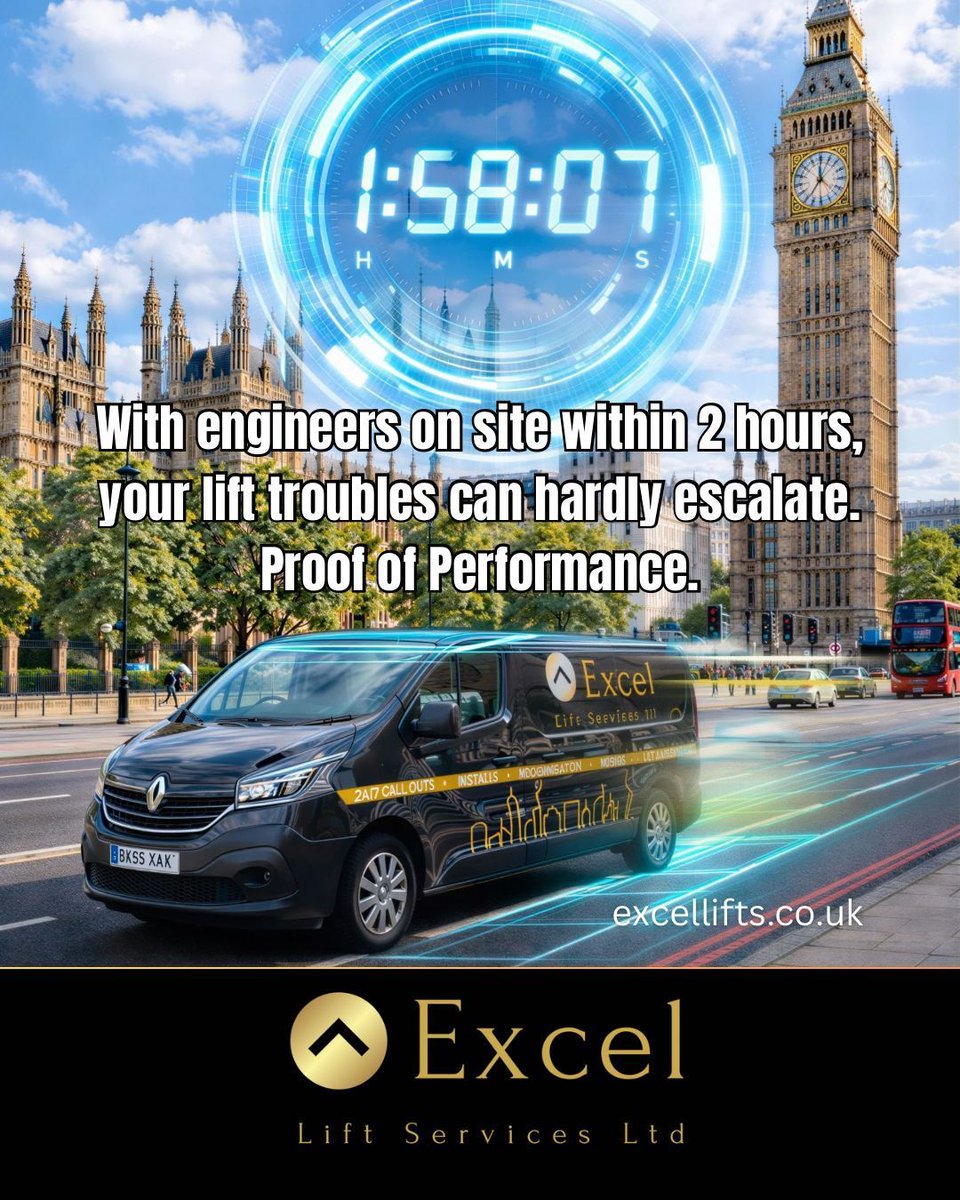 ExcelLifts's tweet image. When lift issues strike, every minute matters.
With engineers on-site within just 2 hours, problems are contained before they escalate. That’s proof of performance.
🌐 Visit: excellifts.co.uk
#LiftServices #RapidResponse #UKBusiness #ElevatorServices #DowntimePrevention