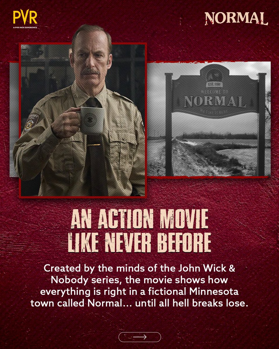 _PVRCinemas's tweet photo. Beneath the calm lies chaos - Normal is full of surprises. 👀🔍
Here’s what we know so far.
#Normal now screening at PVR INOX!
Book now: https://t.co/WyiWtS0CBM
.
.
.
#BobOdenkirk #LenaHeadey #HenryWinkler #RyanAllen
Credits: Magnolia Pictures & PVR INOX Pictures. https://t.co/HtJ9K55mS4