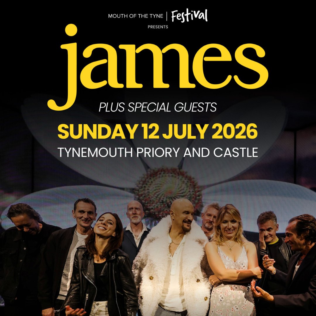 wearejames's tweet image. Tickets for our headline show at the Mouth Of The Tyne Festival on Sunday 12 July are now available. Join us at Tynemouth Priory &amp;amp; Castle! Tickets here: ticketmaster.co.uk/event/35006483… NBL x

#JamesLive2026 #tynemouth #livemusic
