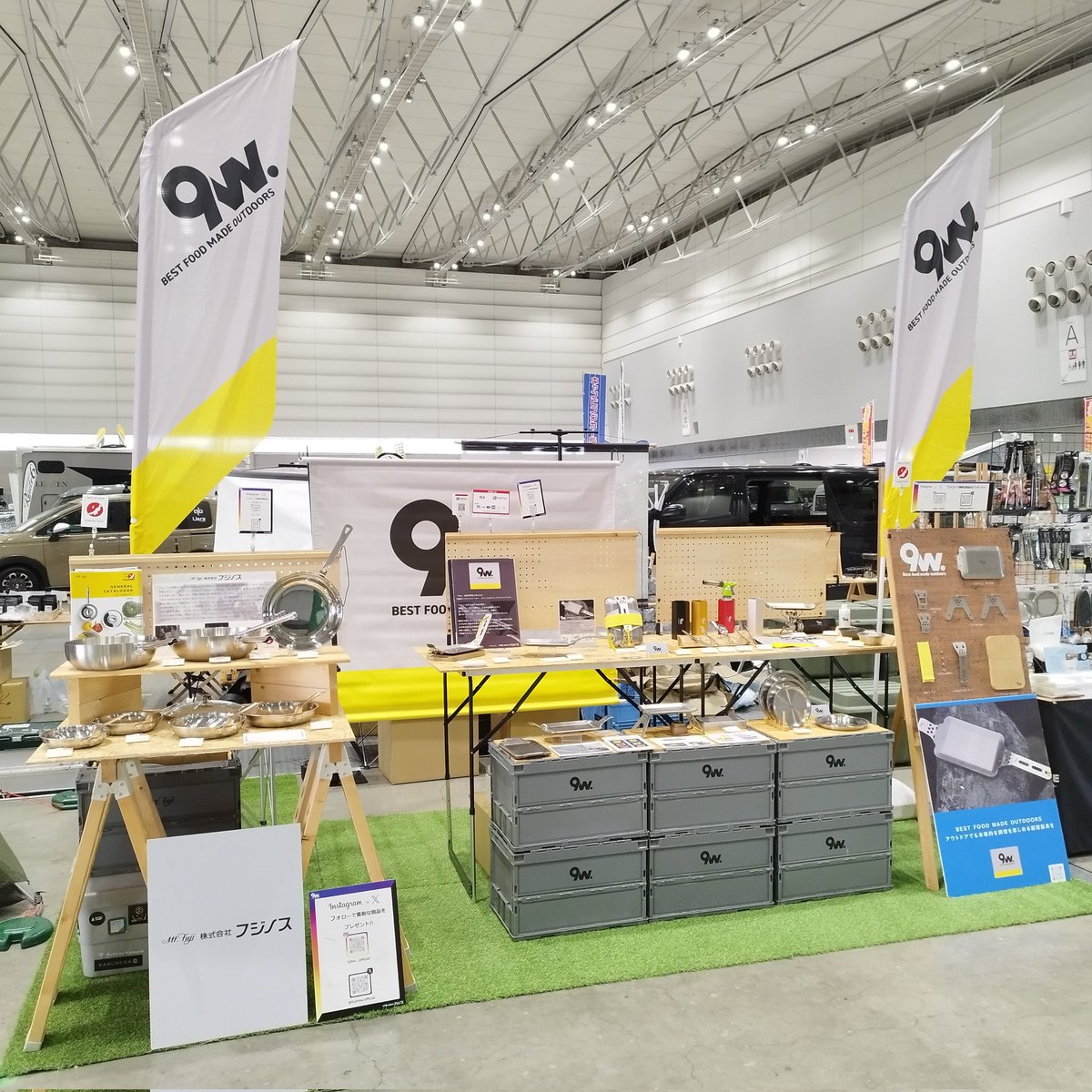 FujinosOfficial's tweet photo. 2026年4月18日（土）～19日（日）に朱鷺メッセで開催される「新潟キャンピングカー＆OUTDOOR EXPO」に出展します。
搬入終了しました！
皆様のお越しをお待ちしております。
#フジノス　#燕三条　#クオウ　#キャンプ　#キャンピングカー　＃OUTDOOREXPO #朱鷺メッセ　#アウトドアイベント https://t.co/KeGKBl818w