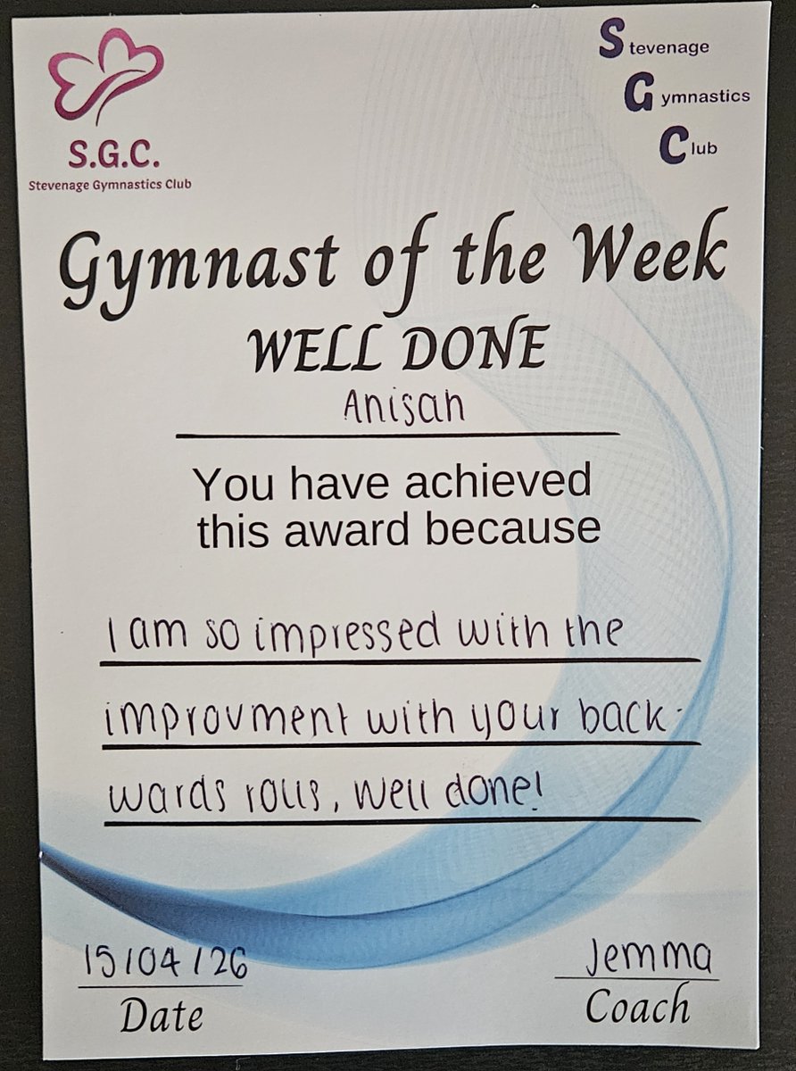 AshtreeSchool's tweet photo. ⭐Pupil Personal Achievement⭐

Anisah is excited to share her award for Gymnast of the Week! https://t.co/8x7yeSVa1j