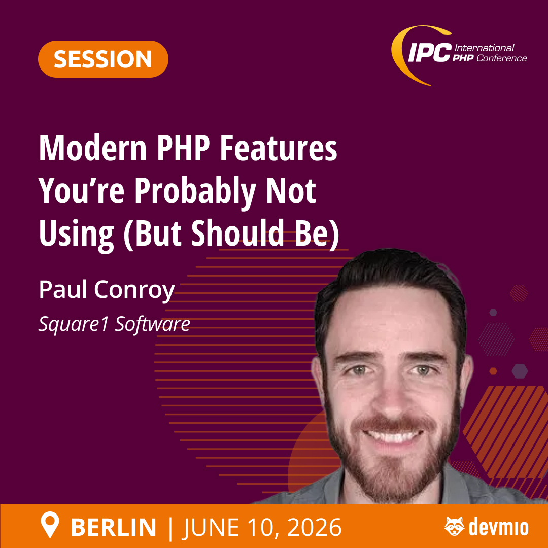 phpconference's tweet photo. 🚀 Still writing PHP 8 like it’s PHP 7?

In this session, @conroyp shows you how to get more out of modern #PHP:
🧩 use underused features better
⚡ cut boilerplate
🛠️ write safer, cleaner code

📅 June 10th, 26

👉 https://t.co/vOZ8mHtq1e

#IntPHPcon #ModernPHP #CleanCode https://t.co/oJMSnOltN2