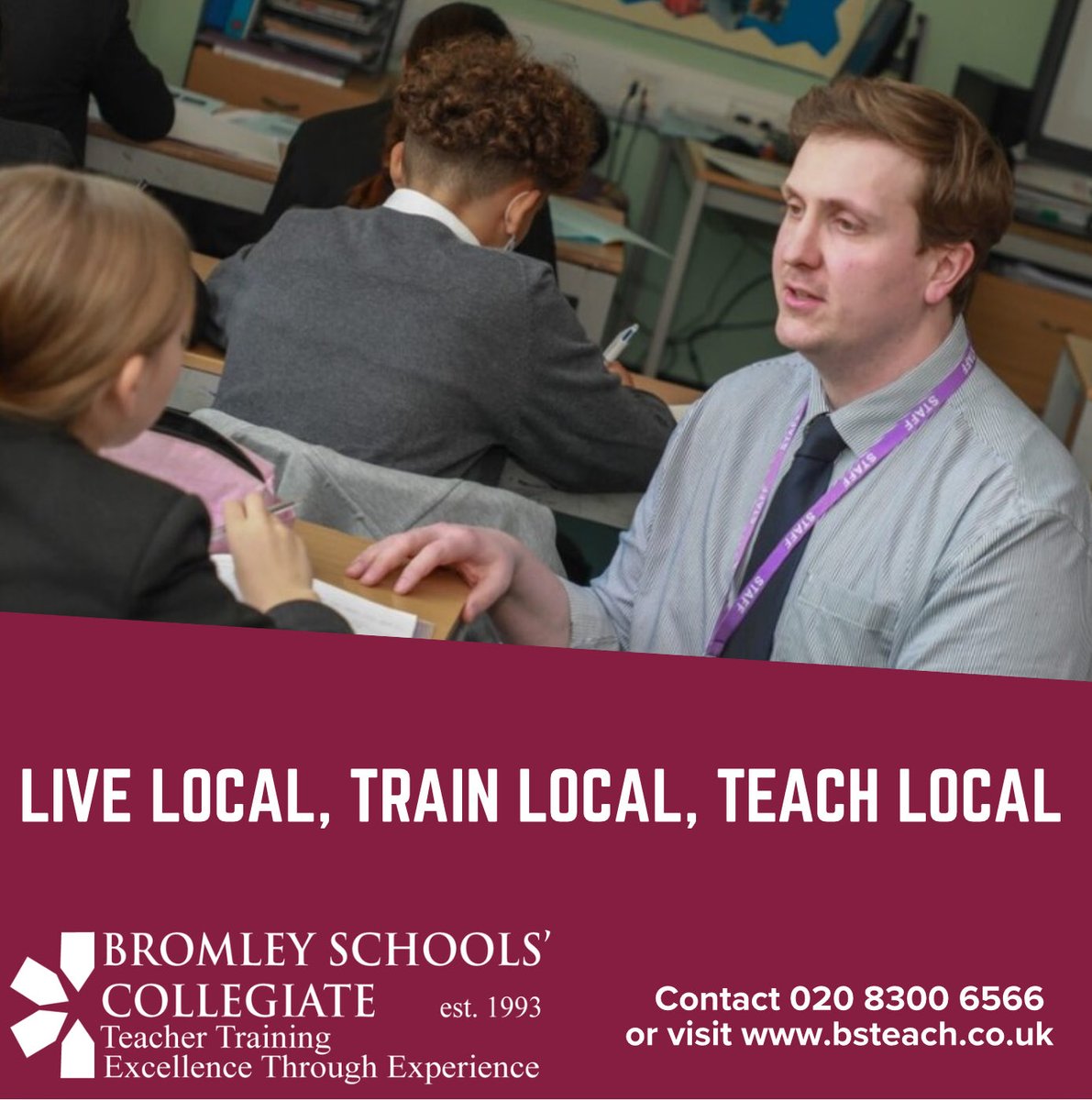 Bromley_SC's tweet photo. Curious about a career in teaching? Your journey starts locally. We deliver in-person training, strong pastoral support, and place trainees in high-quality schools so you’re part of the community from day one. #getintoteaching #teachertraining #pgce #qts #bromley https://t.co/ZV2DyG8BdO