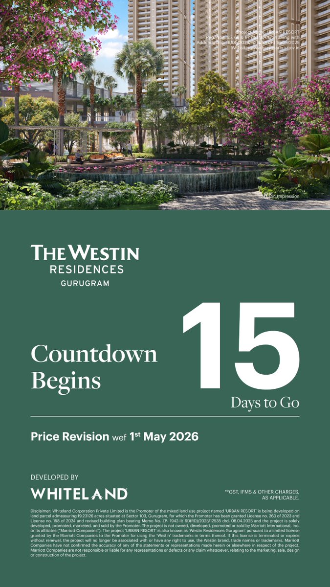 7dealsin's tweet image. Whiteland Westin Residences, where branded luxury meets world class living and unmatched lifestyle experiences
#apartments #flats #shops #offices #rent #lease #sale #purchase #best #propertydealer  #Delhi ncr #7deals #RealEstate #Agents #residential #commercial #property #dwarka