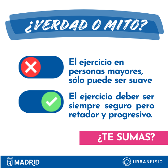 UrbanFisio's tweet photo. El verdadero beneficio del ejercicio en mayores está en adaptar la intensidad. En el Progr. de Fisio Preventiva de los CMM del Ayto Madrid, trabajamos fuerza, equilibrio y resistencia con el estímulo adecuado para mejorar capacidad física y aumentar la confianza y la autonomía. https://t.co/Vgo63qO7ZF