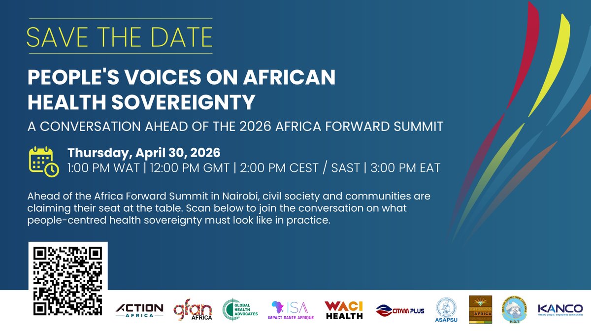 KancoKE's tweet photo. What does health sovereignty look like for communities? Join us on April 30 and help help shape the dialogue.

Register now: https://t.co/QMlPgaiSJ3 https://t.co/cg4zdVE0CW