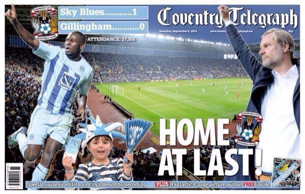 aidanmccartney's tweet photo. Lost their stadium, forced into exile twice and down to L2 with owners who didn’t care. But Coventry fans refused to lose their club. The fight to get SISU out and return the club back to Coventry built the foundations for tonight. Soak it in #SkyBlues fans, you deserve it #PUSB https://t.co/BUk5gx2pcB