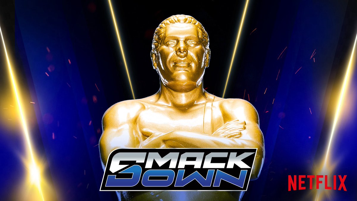 WWEUK's tweet image. Tonight on the FINAL #SmackDown before #WrestleMania, streaming LIVE at 1 AM on @NetflixUK: 

🔵 @CodyRhodes has a message for @RandyOrton 

🔵 How will @jacobfatu_wwe respond to @DMcIntyreWWE? 

🔵 Andre the Giant Memorial Battle Royal 

🔵 The Wyatt Sicks vs. The MFTs in an