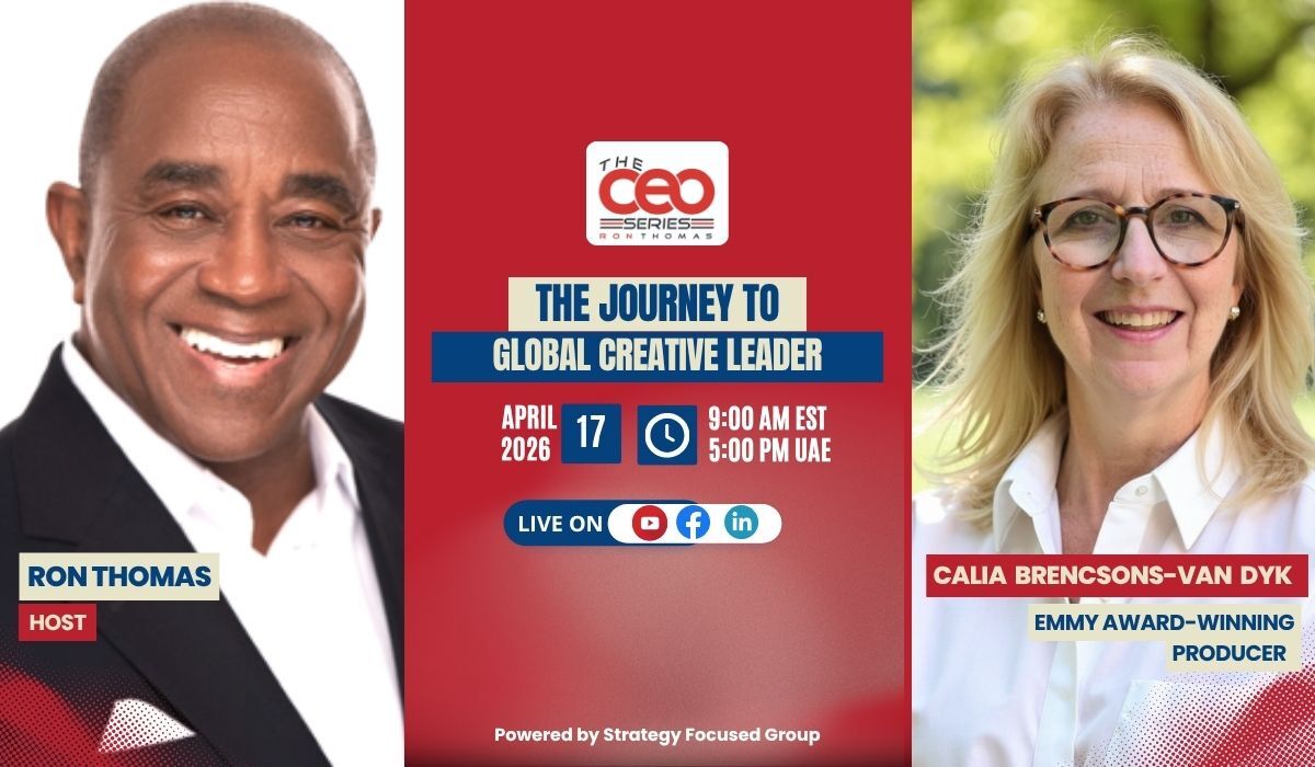 I’m on THE CEO SERIES with Ron Thomas — “The Journey to Global Creative Leader.” Live April 17 • 9:00 AM EST / 5:00 PM UAE. Join the conversation: wix.to/29hrT4Q #TheCEOSeries #Leadership #Creativity #Live