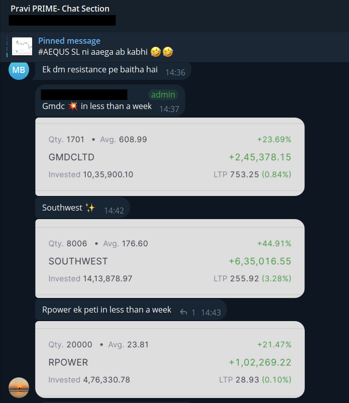 AbhiSiddTrades's tweet photo. Come learn from PRAVI admins, we make it easy!
#KRN #ASMTEC #GMDCLTD #RPOWER #SOUTHWEST and many more...correct entries = Profits. https://t.co/CYbJZHbdy8