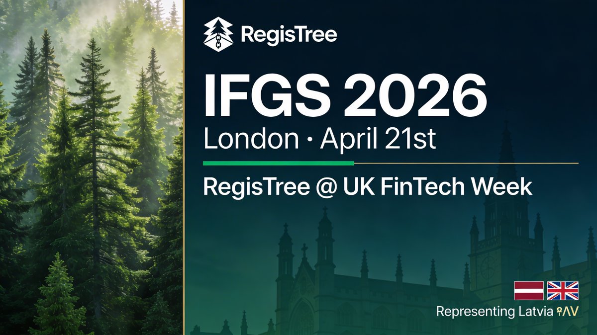 FinfortaCrypto's tweet photo. Partner spotlight: RegisTree 🌲

Meet our partner RegisTree at IFGS 2026 in London 🇬🇧

Turning forest ownership into transparent, investable digital assets.

Proud to partner on building a more sustainable future.

#FinForta #RegisTree #IFGS2026 #RWA #Tokenization #ClimateFintech https://t.co/W7HszEFA2O
