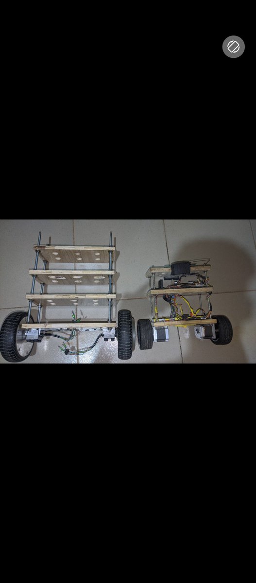 Two self balancing robots... 
Which of these 2 do you guys suggest will be or was easier to balance?? 🥲😂😂...

I designed and if I'm to be honest, the one with the stepper motors (Nema23) was more difficult damn! 

Algorithm, do your work 😊