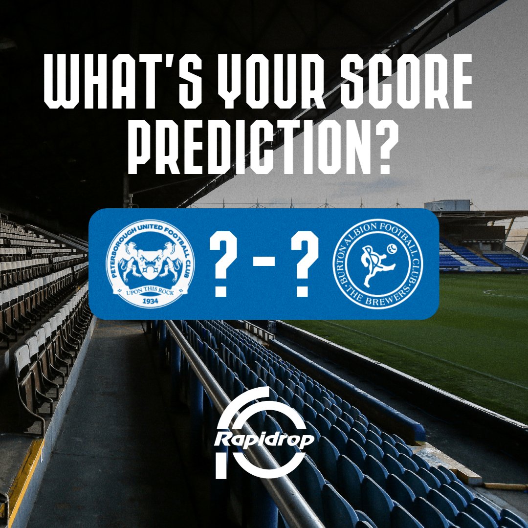 theposh's tweet image. What's your Score Prediction for today's fixture against Burton Albion?

Drop your score below ⬇️

Score Predictions are brought to you by Rapidrop.

#pufc