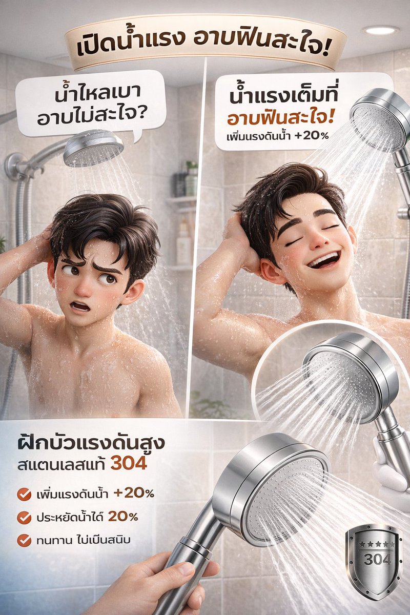Ponglang5's tweet photo. 💥บ้านใครน้ำไหลเอื่อยๆ จนต้องยืนร���น้ำโดนตัวนานๆ บ้าง?
อาบก็ไม่สะใจ แถมเปลืองน้ำแบบไม่รู้ตัวอีก 😩
เปลี่ยนฝักบัวดีๆ แรงขึ้น ประหยัดขึ้น จบในตัวเดียว
👉 ลิ้งค์สั่งซื้อ: https://t.co/Bo5f3g5GCq
#เพิ่มแรงดันน้ำ #ฝักบัว304 #ของมันต้องมี #ชีวิตง่ายขึ้น #ของดีบอกต่อ https://t.co/IhbCkqe5Bx
