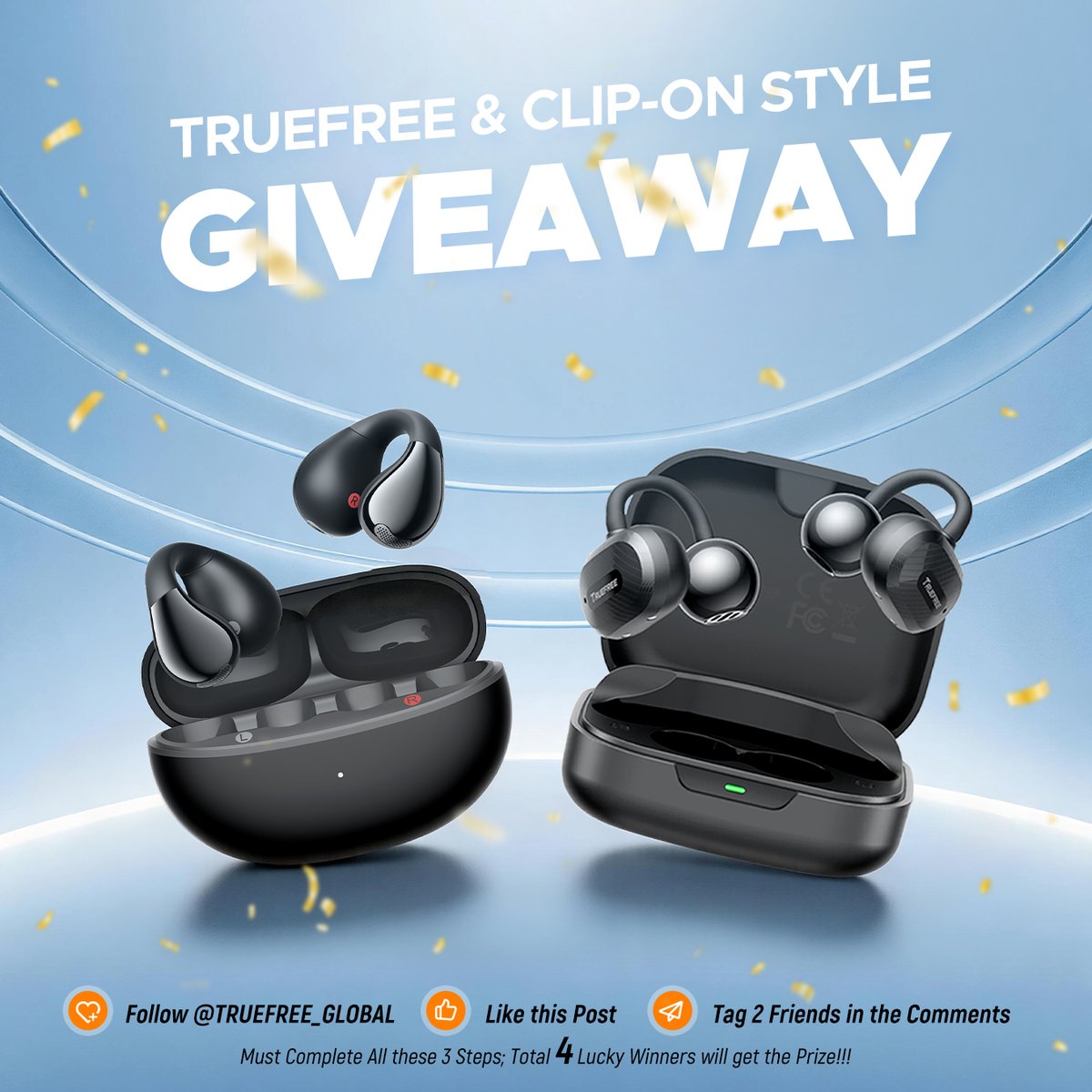 TRUEFREE_GLOBAL's tweet image. 🔷 TRUEFREE &amp;amp; CLIP-ON STYLE GIVEAWAY 🎵

🎶 Redefine your daily rhythm with stylish clip-on earbuds that deliver an immersive audio experience~

🎁 Prizes: 2 x B1 Clip-on Earbuds/2 x C10 Clip-on Earbuds

🗓️ Time Limited: Apr. 17 - 24. 2026 (PDT)

#giveaway #gifts #Giveaways #tech