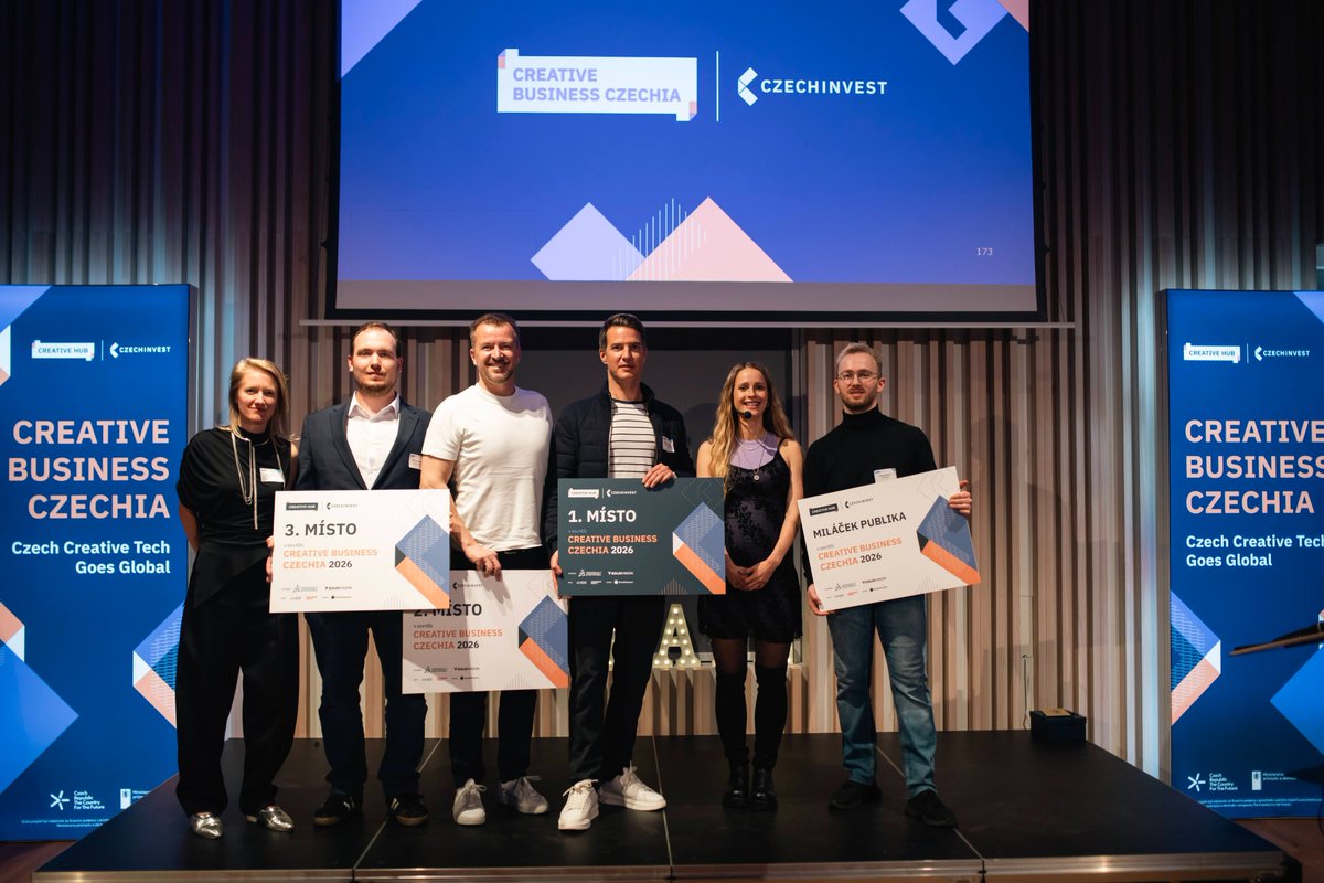 StartupsCZ's tweet photo. We have the winners! 👏 #CreativeBusinessCzechia2026

A day full of innovation, creativity, and great pitches!

Who impressed the jury the most this year?✨
🥇1st place #NaberiusTech
🥈2nd place #FLAEROBOTICS
🥉3rd place #QuaternAR

The Audience Award #Knither🎈

Congrats! 🙌 https://t.co/XS95VcKphT