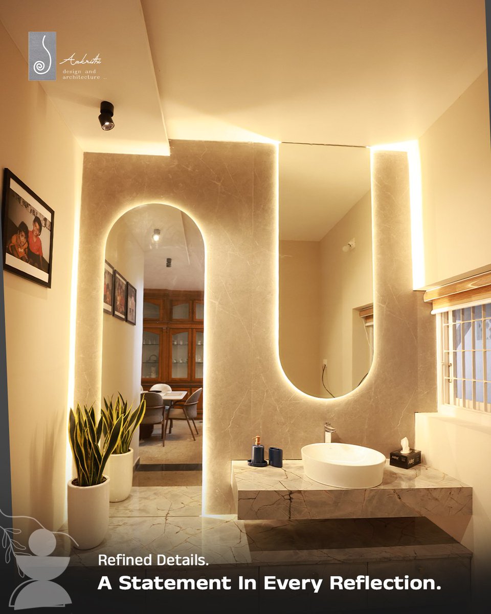 AAKRITHI_ARCHI's tweet image. The Art of the Arch: Redefining the Modern Vanity.Curves meet clean lines in this stunning bathroom interior by Aakrithi. 
+91 8891181415
#Architecture #InteriorDesign #ModernMinimalism #LightingDesign #LuxuryInteriors