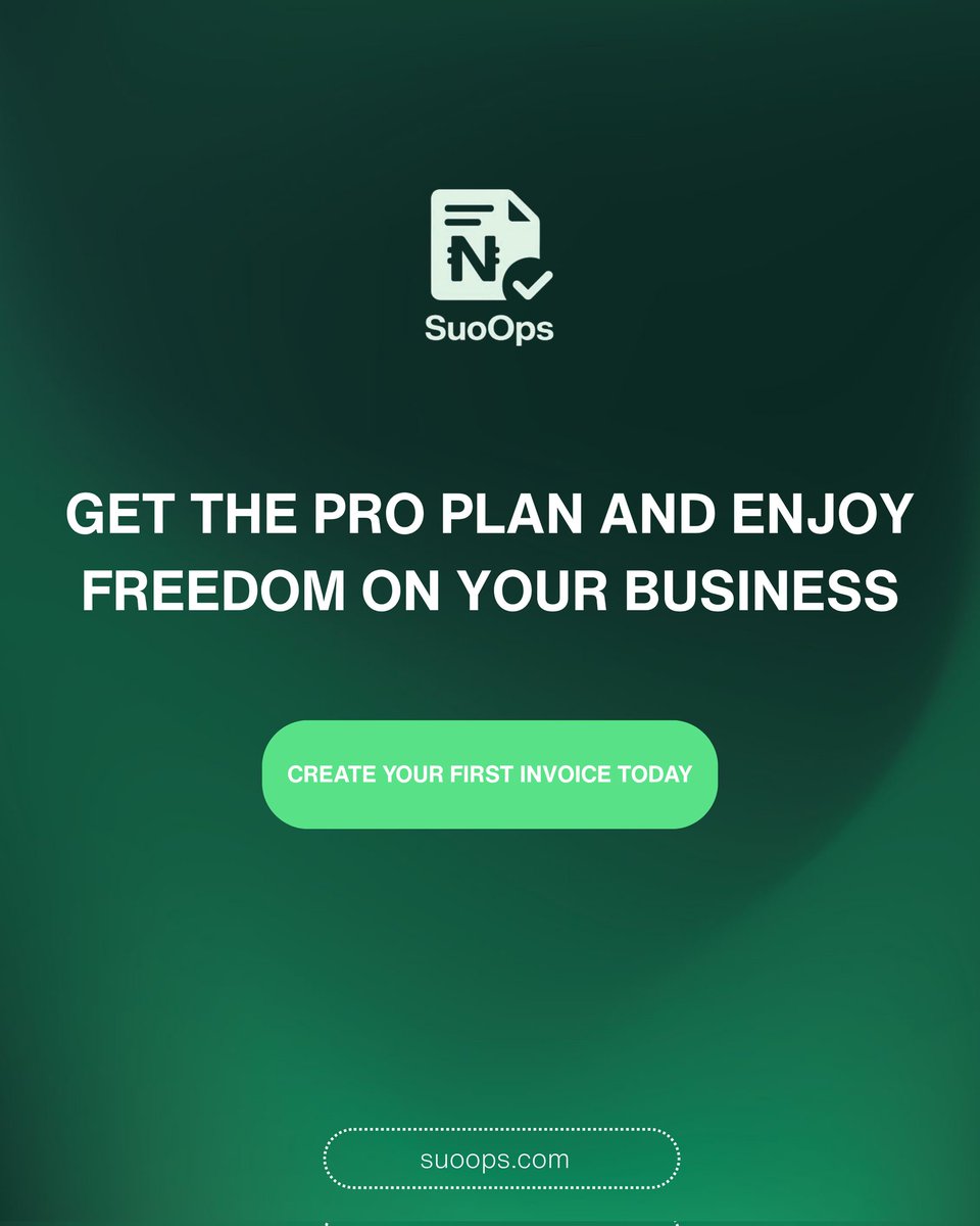 Suoops4's tweet photo. Stop doing 2020 math in 2026. 📉
Manual invoicing isn’t "saving money"—it’s wasting time.
Upgrade to SuoOps Pro for ₦3,250/mo:
✅ Custom Branding
✅ Multi-Currency 🌍
✅ Tax Reports
✅ 50 Invoices
Scale your business today 🚀
👉 https://t.co/9JZDudDppA
#SuoOps #invoice https://t.co/SqaBZVBTf1