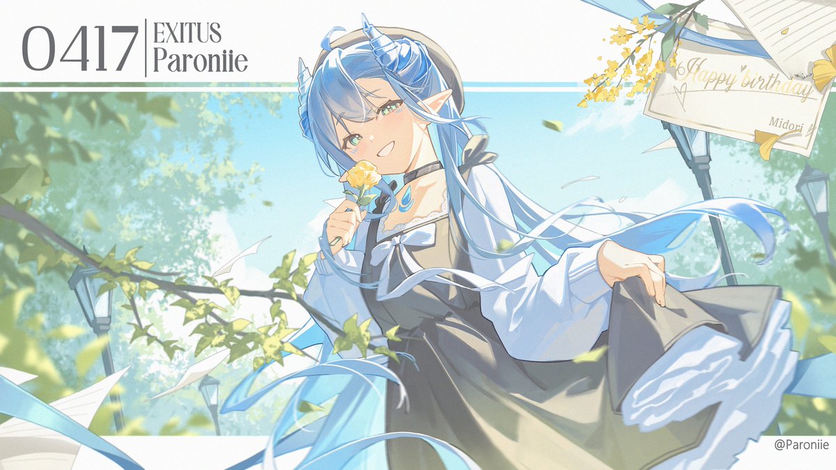 帕帕生日快樂！！💙
這次已經是我幫帕帕畫得第4次生日了～
是時候讓這個小屁龍長大當個氣質美女囉～
#pARTniie