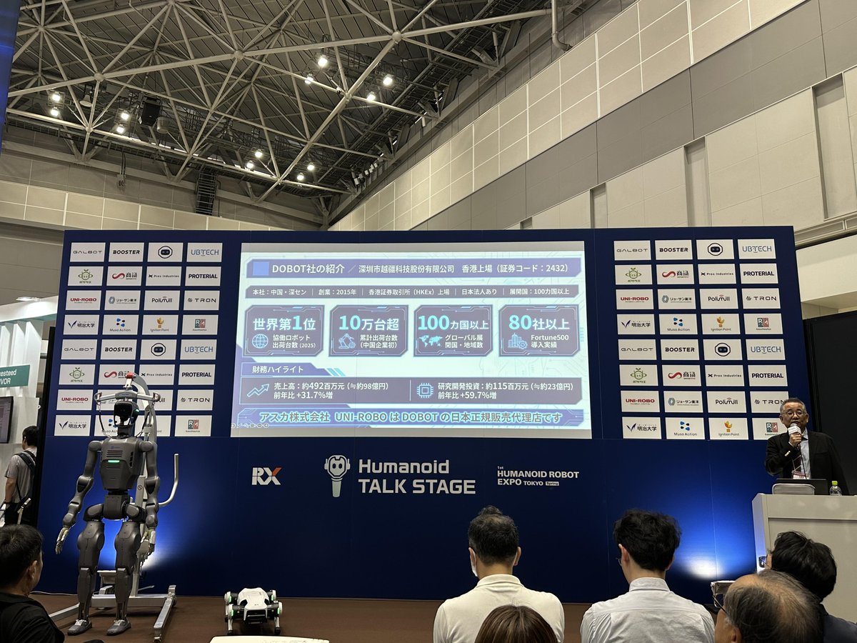 DobotJapan's tweet photo. 【ご来場ありがとうございました】
ヒューマノイドロボット展の会場は大変賑わい、多くの皆様と直接お話しできたことを大変嬉しく思っております。
今後は、より具体的なロボットの活用事例や実用シーンについて、引き続き発信してまいります。

#ヒューマノイド #ロボット #DOBOT #展示会 https://t.co/g4RNQ646RF