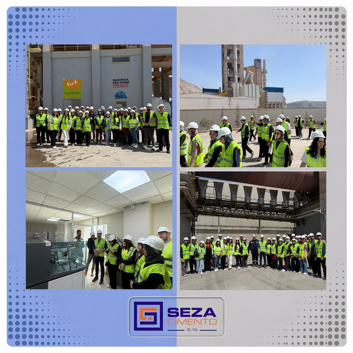 SezaCimento's tweet photo. Seza Çimento olarak; İnönü Üniversitesi İş Sağlığı ve Güvenliği Bölümü öğrencilerini fabrikamızda ağırladık! 👷‍♂️🏭

İş Sağlığı ve Güvenliği (İSG) kültürümüzü, Sürdürülebilir çevre politikalarımızı, Modern üretim süreçlerimizi paylaştık.

#inönüüniversitesi #malatya https://t.co/it7E73wbZd