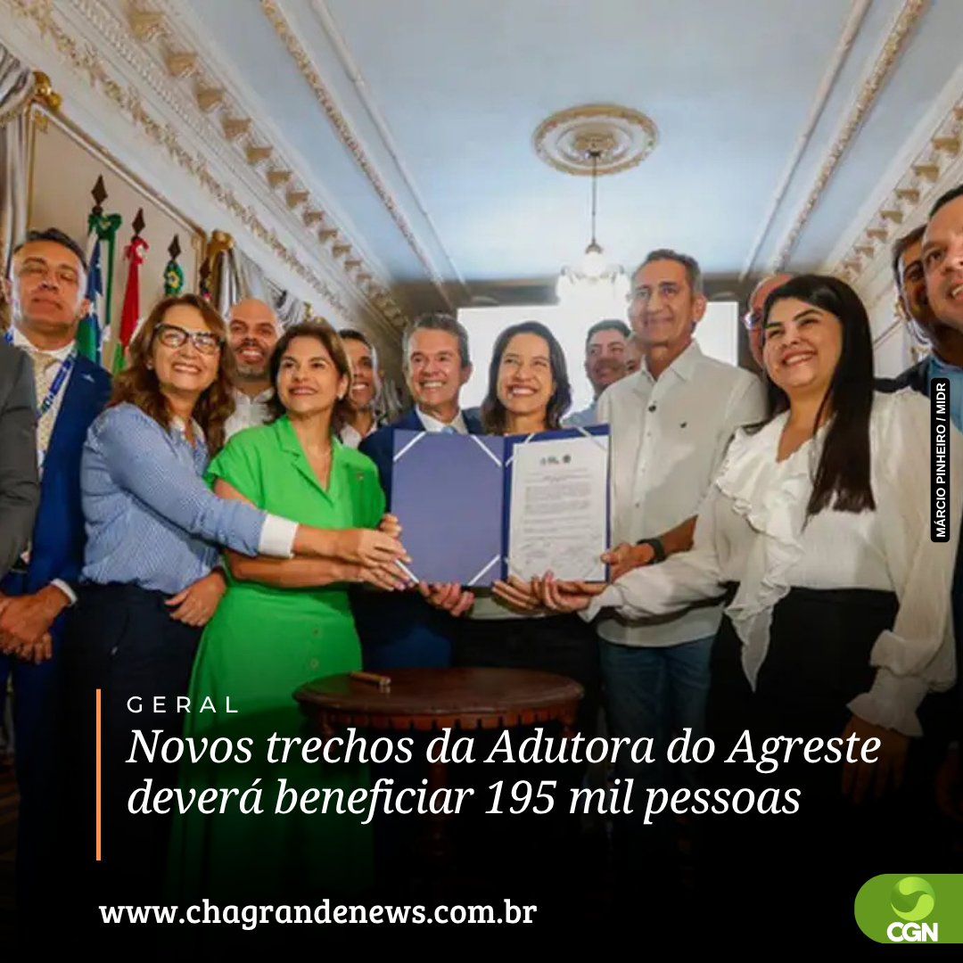 O Ministério da Integração e do Desenvolvimento Regional (MIDR) assinou a ordem de serviço para dois novos trechos da Adutora do Agreste Pernambucano. A medida autoriza o início das obras em dois lotes que somam mais de R$ 72 milhões em investimentos.