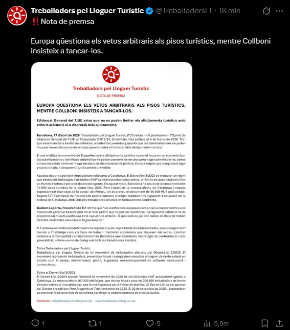Socialisme i Turismofòbia tweet media
